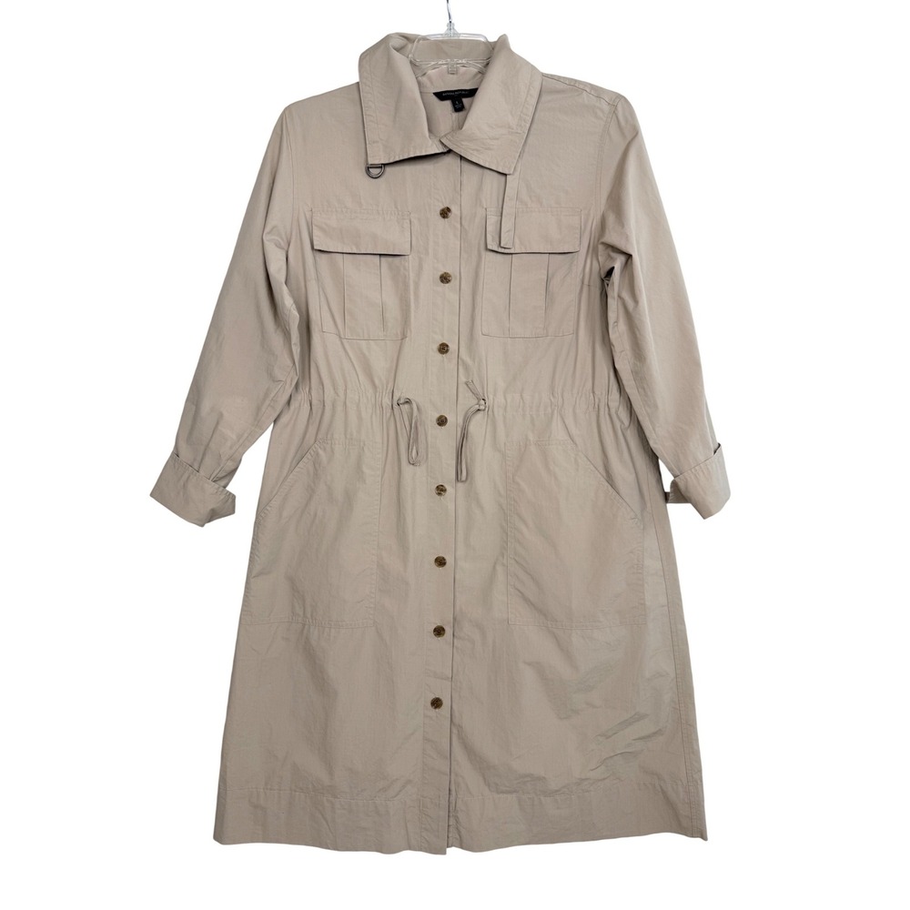 Banana Republic Womens Khaki Utility Dress Tan Large Drawstring Waist - Picture 1 of 9